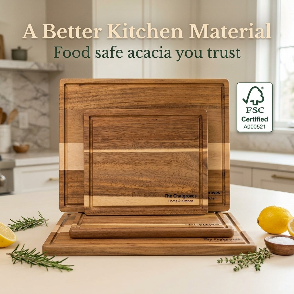 The Chalgroves 3-Piece Acacia Wood Cutting Board Set