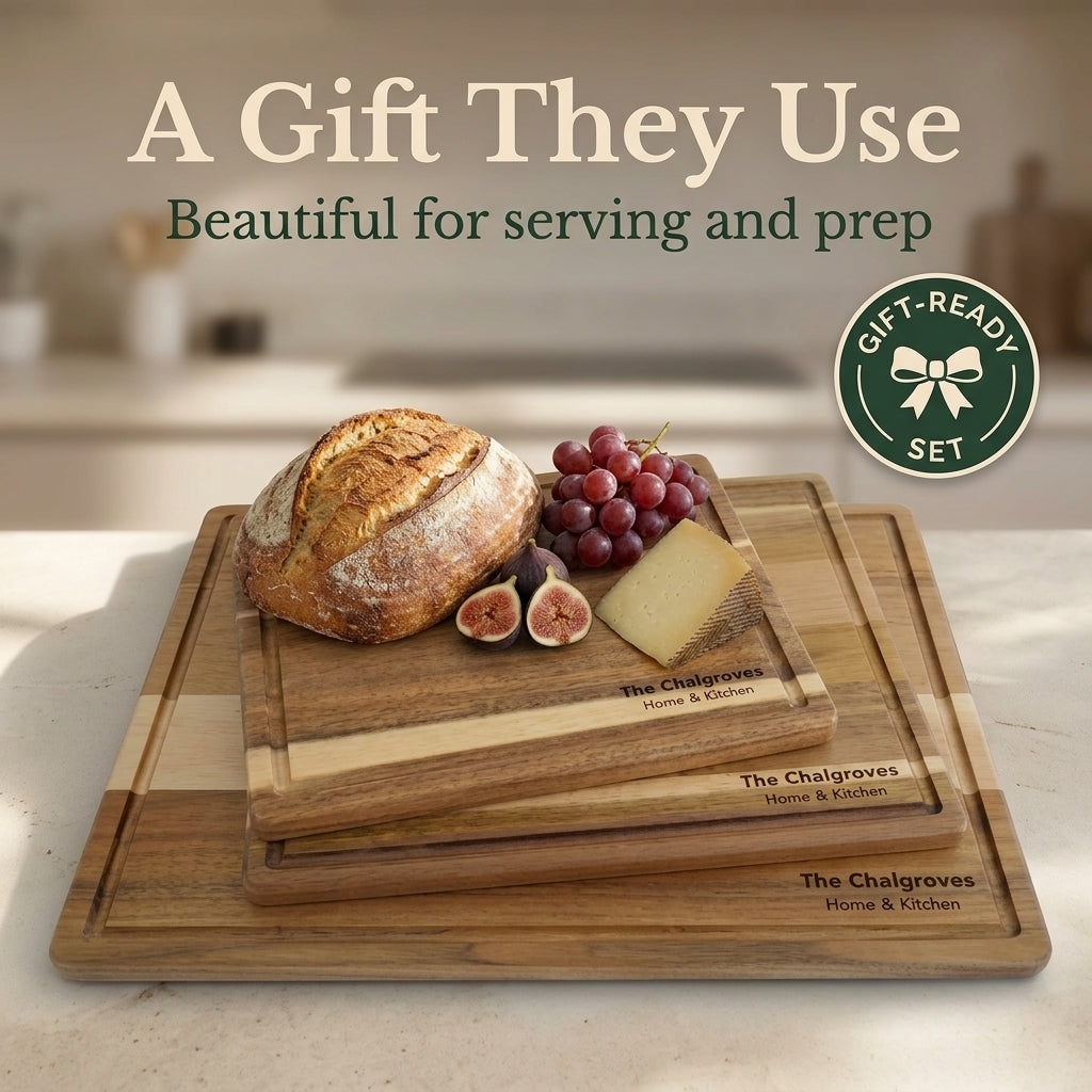 The Chalgroves 3-Piece Acacia Wood Cutting Board Set