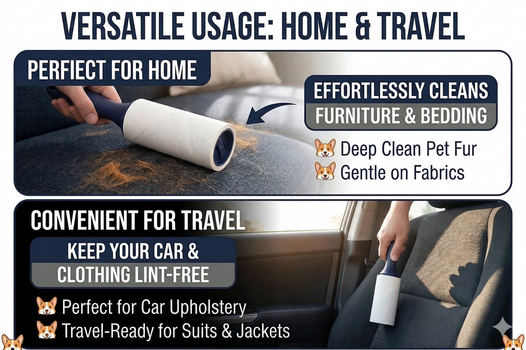 The Chalgroves Extra Sticky Lint Roller 6-Pack — 600 Sheets, Precision Straight-Cut, Ergonomic Handles — Pet Hair Remover for Clothes, Furniture & Car