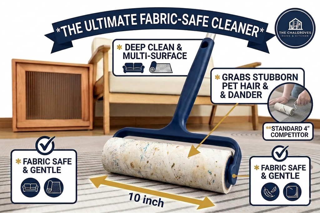 The Chalgroves – Mega Lint Roller Refills (3 Pack) | Extra Sticky, Easy Peel, Pet Hair Remover